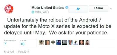 Il tweet di Motorola