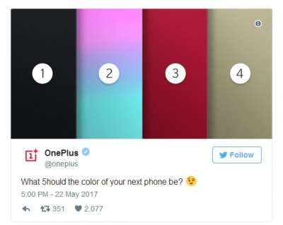 Il tweet di OnePlus