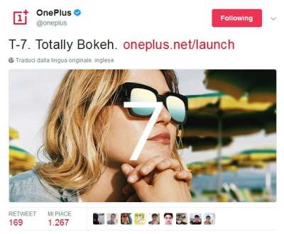 Il tweet di OnePlus