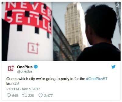 Il tweet di OnePlus