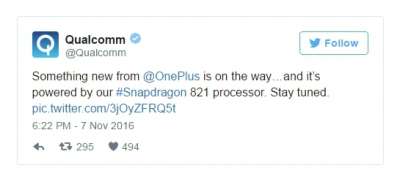 Il tweet di Qualcomm