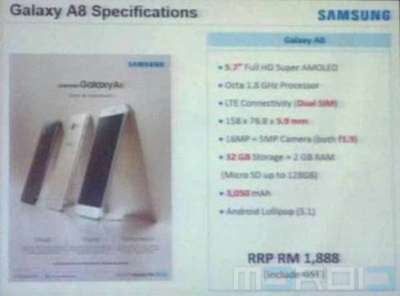 Info e prezzi Samsung Galaxy A8