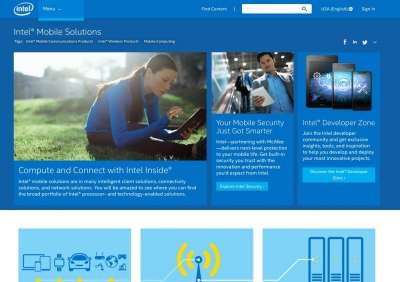 Il sito mobile di Intel