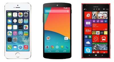 iOS, Android e Windows Phone