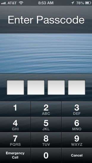 iOS passcode