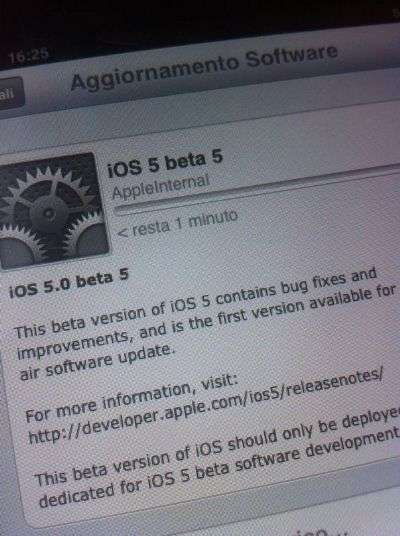 iOS5 beta 5 iPhone