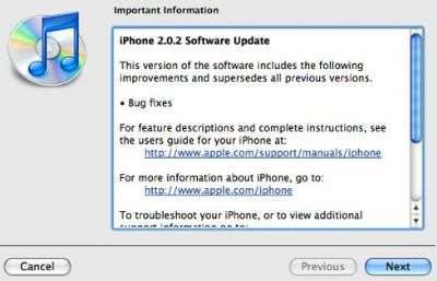iPhone 2.0.2 OS per l'iPhone 3G