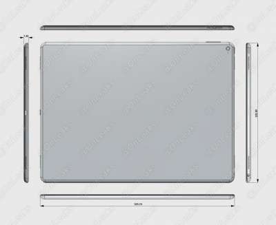 Un rendering del presunto iPad Pro