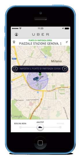 L'app UberPop di Ncc per iPhone