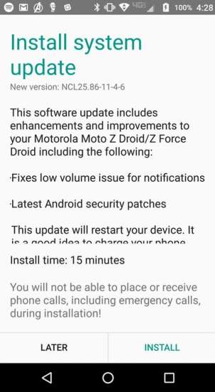 L'update per i device Motorola