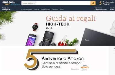 La home page di Amazon