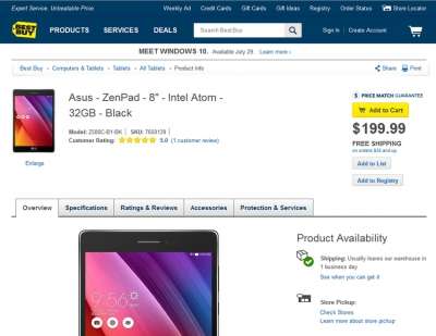 La pagina di Best Buy con l'offerta