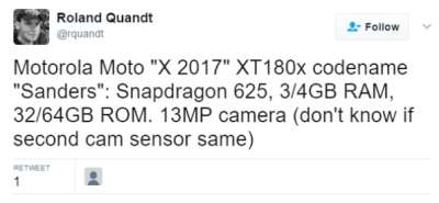 Le specifiche del Moto X (2017)