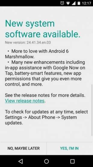 Marshmallow per Moto G 2nd gen