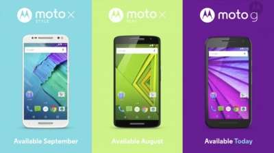 Moto G, Moto X Style e Moto X Play