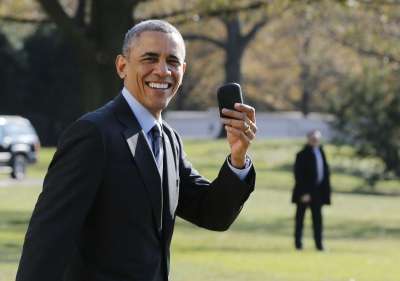 Obama col suo Blackberry