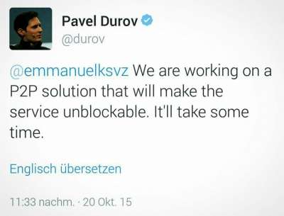 Pavel Durov parla della crittografia Peer-to-peer