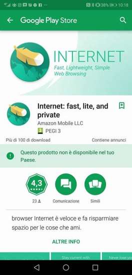 Non disponibile in Italia