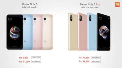 Redmi Note 5 e Redmi Note 5 Pro