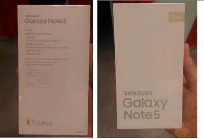 La presunta confezione del nuovo Galaxy Note 5 di Samsung