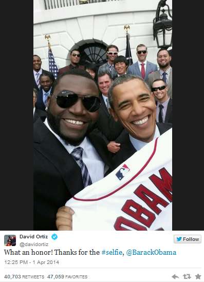 Il selfie tra David Ortiz e Barack Obama