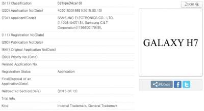 Scheda Samsung Galaxy H7 (KIPO)