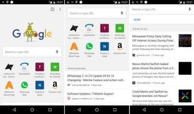 Schede Google Now in Chrome