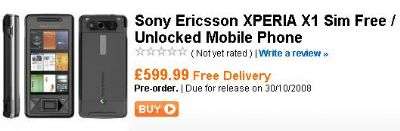 Sony Ericsson Xperia X1 - Play.com