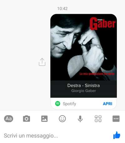 Spotify integrato in messenger