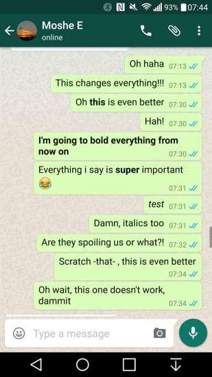 Testo in grassetto su WhatsApp