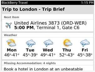 Travel per Blackberry