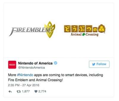 Il tweet di Nintendo