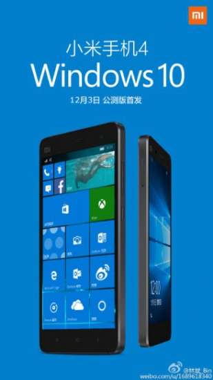 Xiaomi Mi 4 con Windows 10